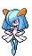 An animated shiny kirlia sprite from Pokemon Black and White