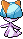 An animated shiny ralts sprite from Pokemon Black and White